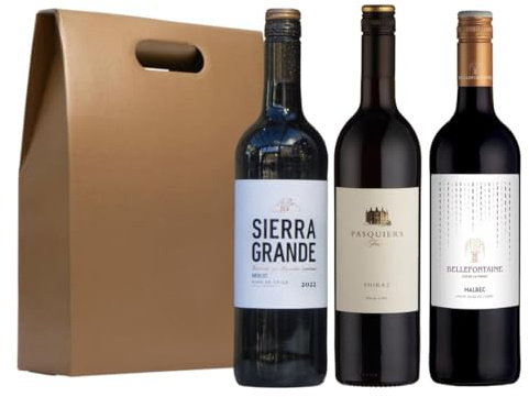 Vino Coco 3 Favourite Reds Red Wine Gift Set | 3 x 750ml Bottles | Malbec, Merlot and Shiraz - Averages 13% ABV