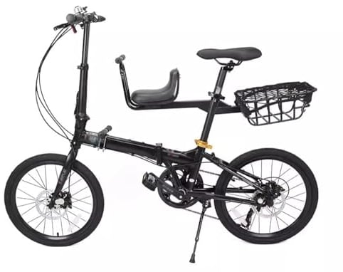 Kcolic 20 Zoll Faltrad, 7 Gang Leichtgewicht-Aluminium-Faltrad Mit Kindersitz, Bequem Verstellbares City Fahrrad, Aluminiumrahmen, Outdoor Reiserad D,20inch