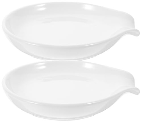 ABOOFAN Support Cuillère Cuisine En Céramique 2 Pièces Repose Cuillère Élégant Pour Table Accessoire Pratique Pour Cuisinière Et Décoration