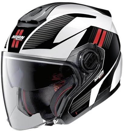 Nolan N40-5 06 Crosswalk N-Com Jethelm, schwarz/weiß/rot, XS (55)