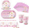 Schmetterling Partygeschirr Set, 41 Stück Schmetterling Deko Geburtstag,Kindergeburtstag Geschirr Set,Schmetterling Geburtstag Deko,Mit Teller Becher Servietten,Party Geschirr für 10 Gäste