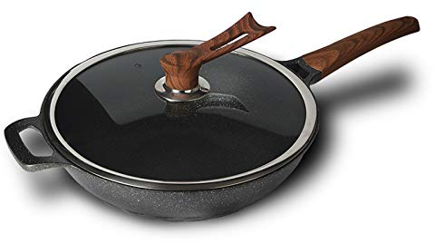 WBDHEHHD Utensilios de cocina Wok, sartén antiadherente, olla de cocina sin sartén, cocina de inducción, cocina de Gas, sartén doméstica, utensilios de cocina de cerámica, olla de cocina