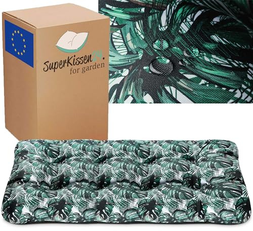 SuperKissen24. Sitzkissen Bankkissen Bankauflage für Gartenbank - 120x50 cm - Outdoor und Indoor - Exotic