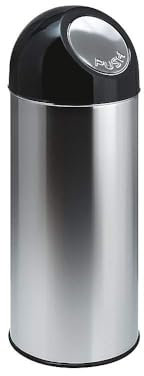 Chabrias Stainless Steel Kitchen Bin - Hygienic, Easy to Use, 40L Capacity, Push Top Lid, (Stainless Steel, 40 Litre)