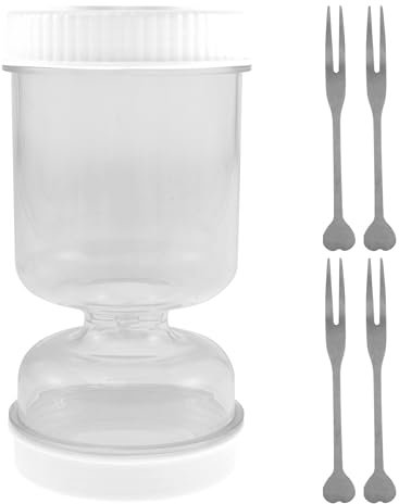 Sablier en verre à retourner, pour concombres et olives, récipient à concombres, bocal en verre avec couvercle, fourchette, séparateur de jus pour cornichons, olive kimchi