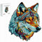 PASJO - Holzpuzzle Erwachsene mit Wolfmotiv 126 Teile 27x20 cm - Geschenkidee für Kinder - Holz Puzzle Wolf - Einzigartige Tierförmige Holz-Puzzle - Creative Jigsaw aus Holz für Erwachsene