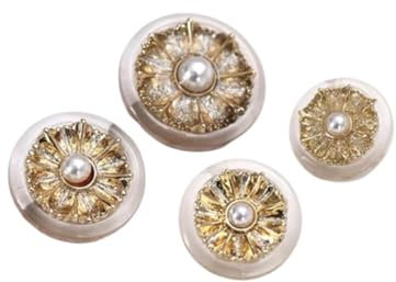 QJFORU Retro-Knöpfe, Blazerknöpfe, 6 Stück, modische dekorative Perlmuttknöpfe for Nähen von Kleidung, Mänteln, Hemdknöpfen(Gold,18mm)