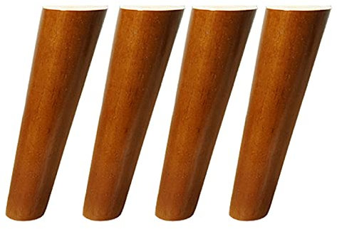 Ensemble de 4 pieds de meubles en bois, pieds en bois massif pour canapé, pieds de table en caoutchouc coniques obliques, pieds de meubles de remplacement, pour canapé, table, chaise, armoire à thé, a