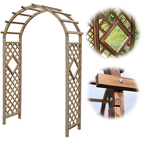 HYUFEIAO Hölzerne Gartenbögen, Rosenbogen aus Holz, Torbogen-Pergola-Spalier für Kletterpflanzen, wetterfester Spalier-Kletterbogen, Gartenlaube, Außendekoration, einfach zu montieren, 120