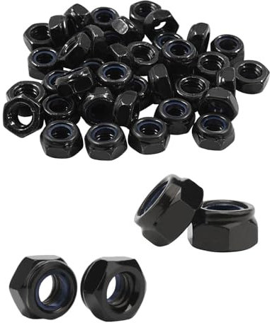 KGDUYC 25 Piezas Tuercas Hexagonales M8,Tuercas de Seguridad Acero Inoxidable A2 Negro Rosca Métrica Tuercas Autoblocantes para Tornillos,Pernos y Varillas Roscadas