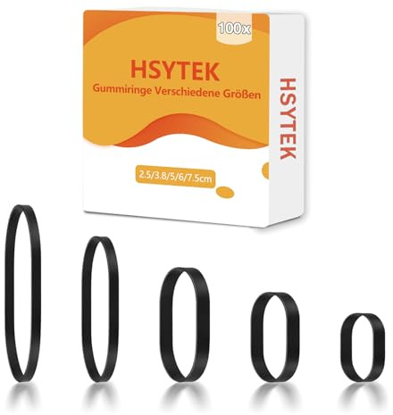 25, 38, 50, 60, 70mm Gummiringe für Müllbeutel Kompatibel mit Wesco Mülleimer mit Einfacheinsatz, 100 Stück Gummiband Schwarz Stark, Gummiband Breit, Ersatz-Gummiring für Mülltonnenbänder