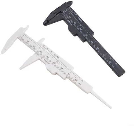 Honseadek 2 x 80 mm Mini-Schieblehre aus Kunststoff, Messwerkzeug, Lineal, Mikrometer, Mehrzweck-Verschiebungs-Messgerät, breite Verwendung