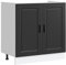 vidaXL Meuble Bas pour évier Porto Noir 80x46x81,5 cm Bois ingénierie, Meuble Bas de Cuisine, Meuble Bas de Cuisine avec Porte