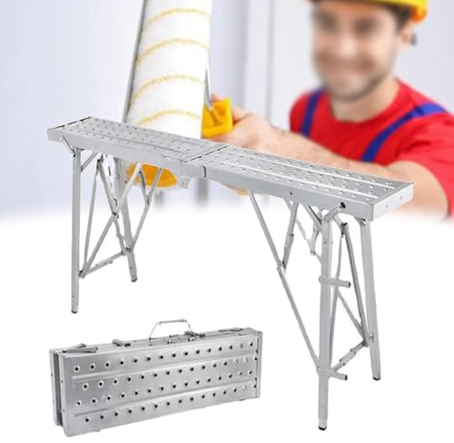 QLXYYFC Tragbare Arbeitsgerüstleiter, Klappbare Gerüstleiter, Höhenverstellbares Gerüst, Geeignet Für Streichen Von Wänden(180cm)