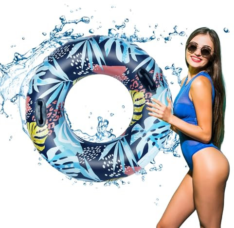Bouée Piscine Gonflable Anneau de Natation Adulte, Bouée Gonflable Tubes de Piscine, Jouet Piscine Bouée Gonflable, Flotteur de Piscine Gonflable Cercle Natation pour Sports Nautiques, Vacances Plage