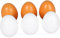 JEWEDECO 6piezas Huevos De Madera Simulados Yema Para Cocina Infantil Juguete Educativo Para Niño Niña y Niñas Para Actividades De Pascua y Manualidades