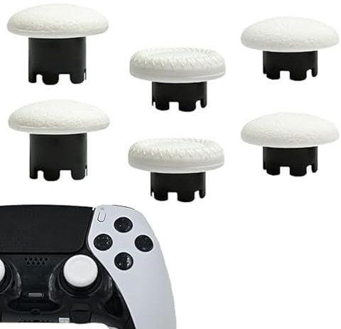 Lixiongbao 6 in 1Analogici Intercambiabili per ps5 Edge Controller,Levette Thumbstick Ricambio per ps5 Edge Joystick,Bianco