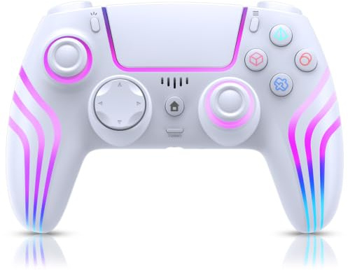 PS5 Controller Wireless,Kompatibel mit PS5 Pro/Slim/PC,Dual Vibration,Weiß