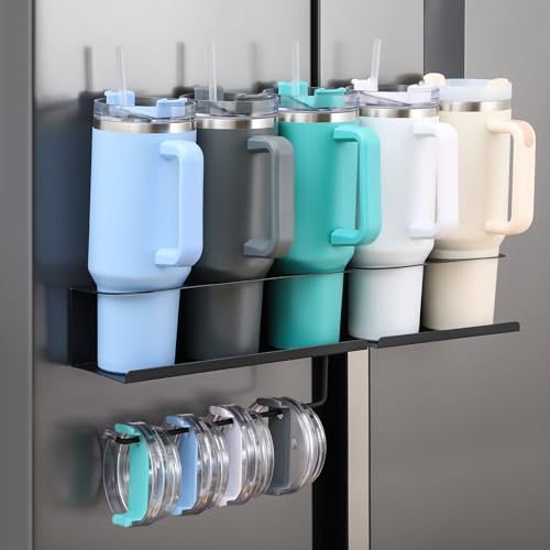 Shimeyao Magnetischer Getränkehalter für Kühlschrank, Wasserflasche, Becher, Organizer, kompatibel mit Stanley Cup 30/1,2 l, ideal für die Küche (5 Halterungen)