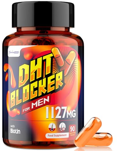 Truvenzara DHT Blocker for Men 1127mg, Advanced Hair Growth Supplement in Liquid-Filled Capsules, with Biotin, Vitamins & Herbal Complexes