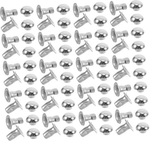 Angoily 100piezas Remaches Metálicos Redondos Forma De Seta Plata Para Diy Decoración Pulseras Bolsos Zapatos Cuero Punk