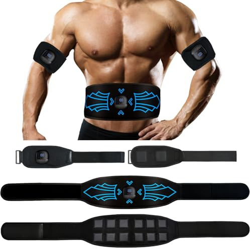 TERVON EMS Bauchmuskeltrainer, Bauchmuskeltrainer Elektrisch mit 10 Modi 30 Intensitäten, EMS Trainingsgerät für Bauchmuskel Muskelaufbau, Nzeige des Kalorienverbrauchs, Geschenke für Männer Frauen