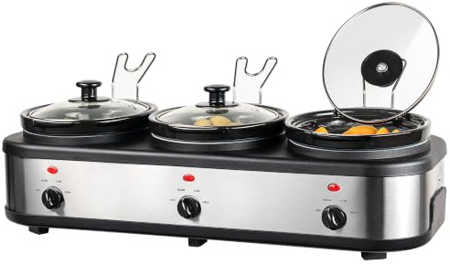 Daewoo 3 Pot Slow Cooker | 3 Individually Controlled Slow Cooker pots