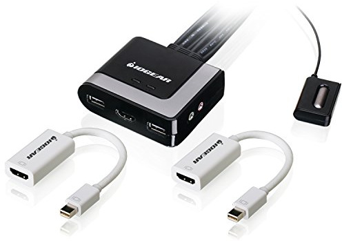 IOGEAR 2-Port HD and DisplayPort Cable KVM Kit with Audio, GCS62HMDPKIT