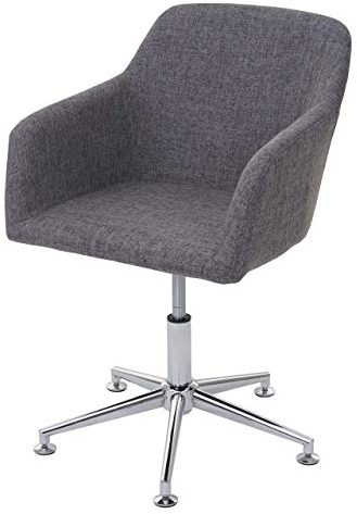 Mendler Esszimmerstuhl HWC-A74, Drehstuhl Loungesessel, höhenverstellbar - Textil, grau