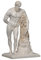 Herkules Farnese Skulptur aus hochwertigem Zellan, echte Handarbeit Made in Germany Figur, Statue in weiß, 26cm