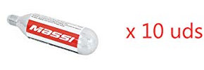 Massi - Pack de 10 Cartuchos de co2 de 16g para inflar Tus neumáticos fácilmente - massi