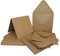 30 Klapp-Karten Set Quadratisch Vintage Braun Recycling - 13,5x13,5 cm - 220 g/m² mit Brief-Umschlägen quadratisch - 14x14 cm - 90 g/m² Nassklebung