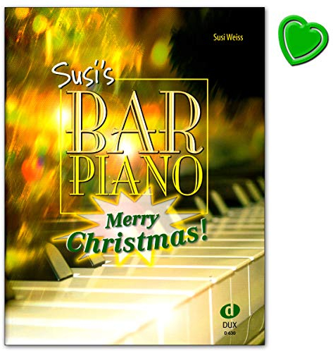 Susis Bar Piano Merry Christmas - 20 Weihnachtslieder in mittelschwerer, jazziger Bearbeitung - Notenbuch mit bunter herzförmiger Notenklammer - Edition DUX 9783934958944