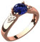 GWG Jewellery Bague Celtiques Plaqué en Or Rose 18K avec Pièrre de Bleu Saphir Et Nœuds De Trinité Ornés De Cristaux – 7 dans Boîte Cadeau pour Femme