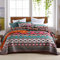 Qucover Copriletto Matrimoniale 220 x 240 cm, Copriletto Trapuntato Estivo in Microfibra, Trapuntino con due Federe, Stile Boemo Multicolore, Rosso e Marrone