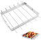 Brochetas de Acero Inoxidable,Estante Para Brochetas,Reutilizable,con 6 Brochetas de Barbacoa,Adecuado Para Barbacoa al Aire Libre, Cena Familiar, Fiesta de Cumpleaños, Camping(25.5 CM)