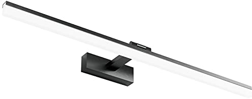Klighten LED Spiegelleuchte Badezimmer 24W 1170LM Kaltes Weiß 6000K, 180° Rotation, IP44 Wasserdicht Spiegellampe Bad, Nicht Dimmbare Badleuchte Wandbeleuchtung 80CM (Schwarz)