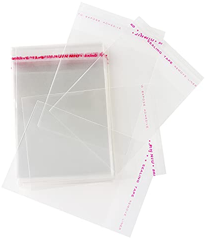 Lyaor 300 Pièces 7x8cm Sachet Plastique Transparent OPP Sachet Alimentaire Petit Sac Autocollant Emballage Sachet Alimentaire Sachet de Cellophane pour Boulangerie Bonbon Chocolat Sucette Biscuits