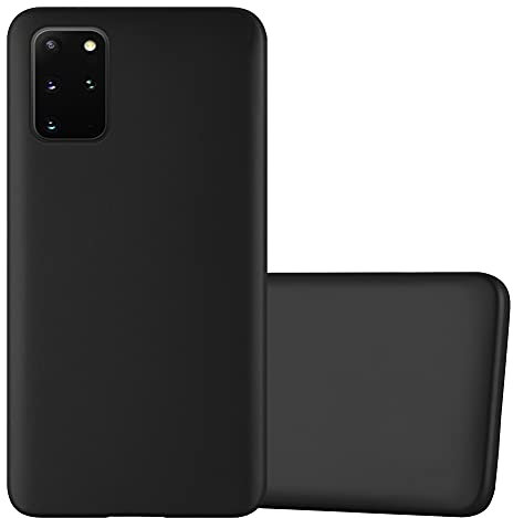Cadorabo Custodia compatibile con Samsung Galaxy S20 PLUS in NERO METALLICO - Morbida Cover Protettiva Sottile di Silicone TPU con Bordo Protezione - Ultra Slim Case Antiurto Gel Back Bumper Guscio