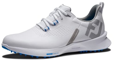 FootJoy Herren Kraftstoff Golfschuh, Weiß, Weiß, Orange