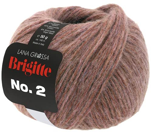 LANA GROSSA Brigitte Nr.2 | Edle Netzgarnstruktur aus Alpaka und Baumwolle | Handstrickgarn aus 47% Alpaka, 45% Baumwolle & 8% Schurwolle | 50g Wolle zum Stricken & Häkeln | 140m Garn FB 42