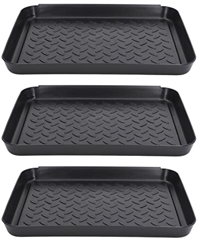 Mothinessto Shoes Tray, Plastic Space Saving 3 Interlocking Design Boot Mat Wide Application Stable Shoe Tray Floor Mats for Home Entryway Office Hotel Store suppliesStorage supplies