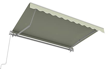 paramondo Gelenkarmmarkise Basic 2000 Markise Sonnenschutz Sichtschutz für Balkon & Terrasse, 500 x 350 cm (Breite x Ausfall), Uni Creme-Weiß