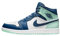 Nike Air Jordan 1 Retro High OG Herren-Sneaker, Mystic Navy/Mint Foam/White, 46 EU