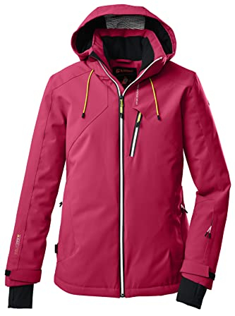 Killtec Damen Ksw 10 Wmn Jckt Skijacke Funktionsjacke mit abzippbarer Kapuze und Schneefang, neon pink, 46 EU