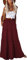 EARKOHA Langer Maxirock für Damen, hohe Taille, Paisleymuster, mit Taschen, Vollwein, Mittel