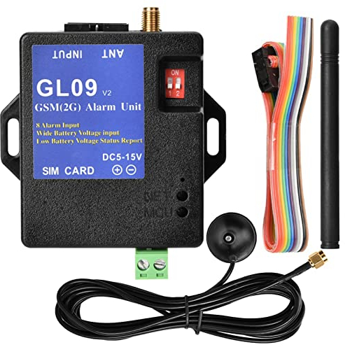 Alarma gsm gl09 Sistema de Seguridad 8 Canales Caja de Voz para teleasistencia sim con App y SMS, Alimentación por batería, para casa, almacén y Negocio