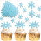 50 Stück Essbare Schneeflocke Cupcake Toppers Winter eingefroren Thema Tortendeko für Winter Wonderland Thema Baby Dusche Kinder Geburtstag Party Kuchen Dekorationen Zubehör Blau