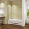 Sopravasca da Bagno Doccia 110x140cm Due Ante Apribili Vetro Temperato Trasparente 6 mm Anticalcare Cromato Lucido Maniglia