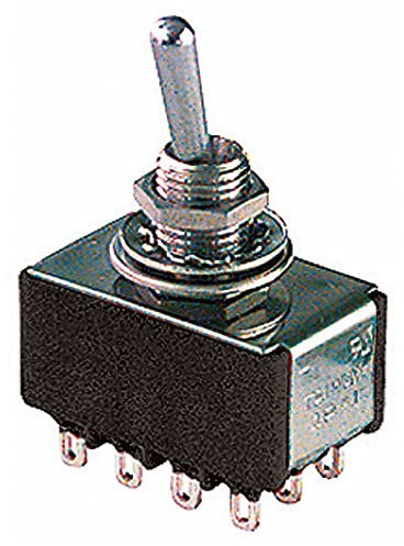 Deviatore quadripolare a leva 4PDT ON-ON con terminali a saldare, foro di montaggio diametro 6mm, 125V 6A